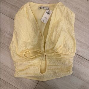 Abercrombie & Fitch Soft Yellow Ruched Blouse